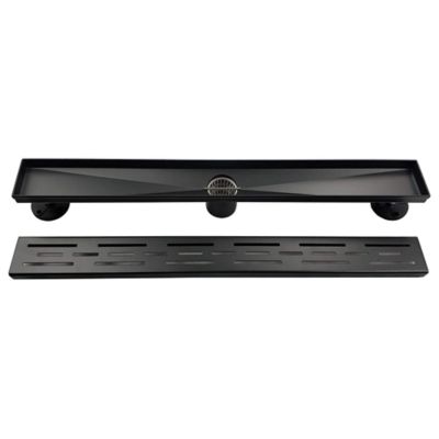 Image showing  36 in. Stainless Steel Linear Shower Drain with Stripe Pattern Surface, ZA3-36-G01-MB