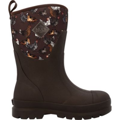 Muck Boot Company Womens Chore Classic Mid Work Boot, Chicken Print