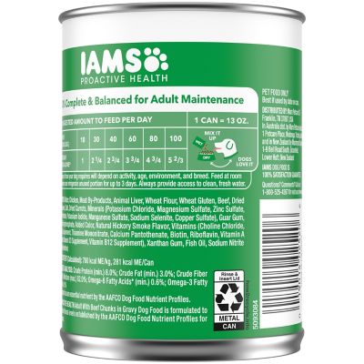 Image showing  Proactive Health Wet Dog Food Beef Chunks In Gravy, 13 oz. Can