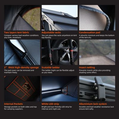 Image showing 6 th Trustmade Triangle Aluminum Hard Shell Scout Max Roof Top Tent