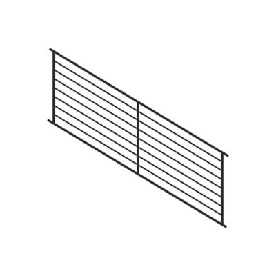 Fortress Building Products Axis Black Steel Railing Stair Panel, 53034948