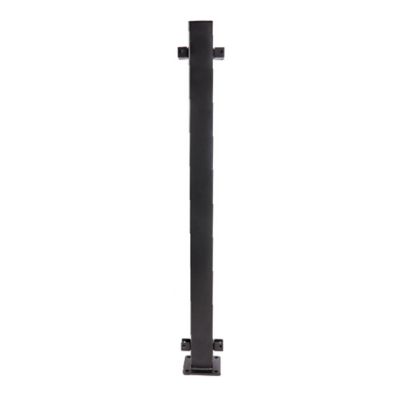 FORTRESS Fe26 39.5 in. H x 2 in. W Black Steel Railing Line Post