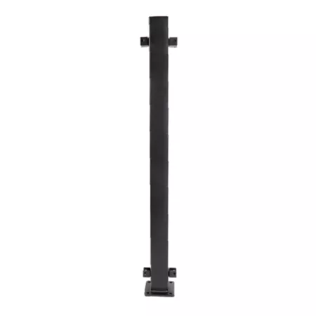 Fortress Building Products 39-1/2 in H x 2 in W Black Steel Guardrail Line Post Metal Posts