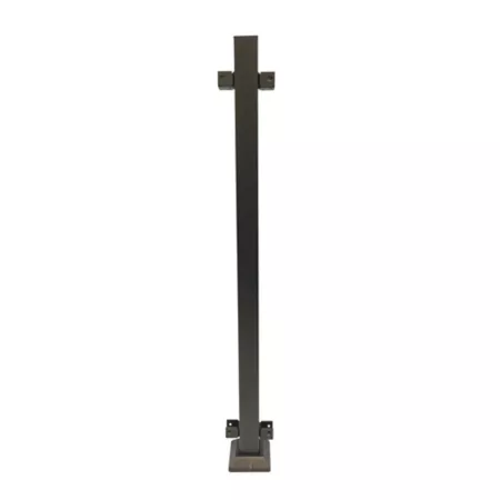 Fortress Building Products Bronze Steel Guardrail Line Post 53312396 Metal Posts