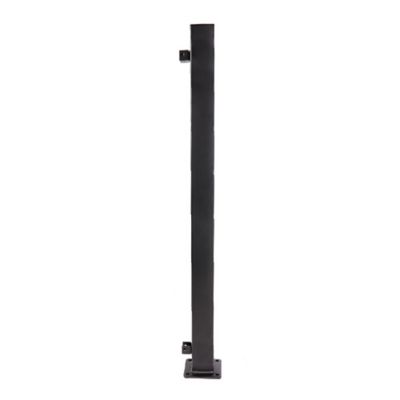 Fortress Building Products Black Steel Railing End Post, 53322398