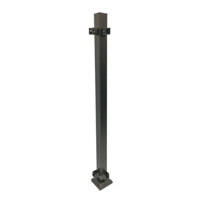 Fortress Building Products Bronze Steel Railing Corner Post with Brackets, 53332456