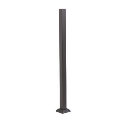 Fortress Building Products 2 in. W x 45 1/2 in. H Black Steel Railing Post with 4 in. Base and Cover