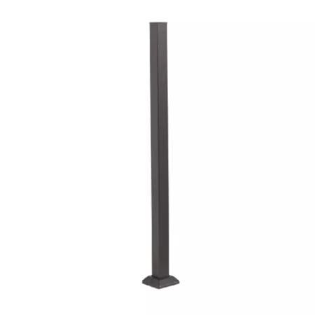 Fortress Building Products 2" W x 45 1/2" H Black Steel Guardrail Post with 4" Base and Cover Metal Posts