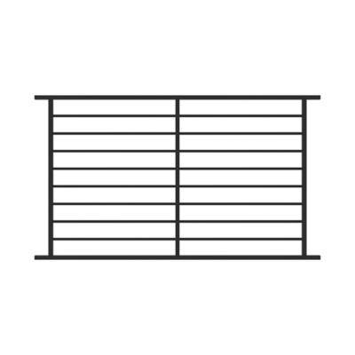 Fortress Building Products Axis Black Steel Railing Level Panel Rail, 53840708
