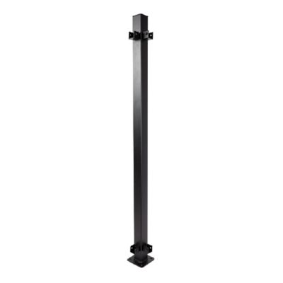 Fortress Building Products Black Steel Railing Corner Post, 53332398