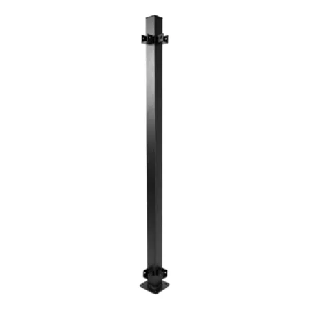 Fortress Building Products Black Steel Guardrail Corner Post 53332398 Metal Posts