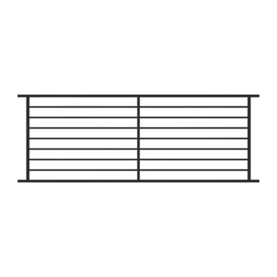 Fortress Building Products Axis Black Steel Railing Level Panel Rail, 53834948