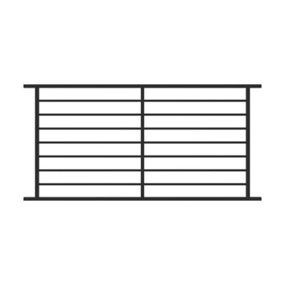 Fortress Building Products Axis Black Steel Railing Level Panel, 53834708