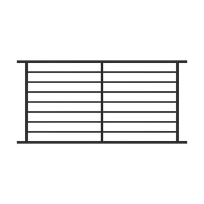 Fortress Building Products Axis Black Steel Railing Level Panel, 53834708