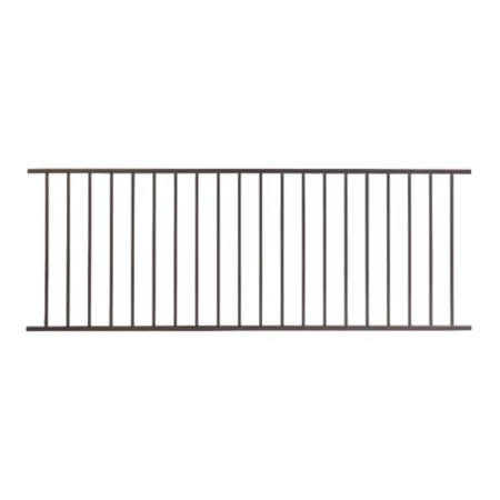 Fortress Building Products 2 in x 45.5 in Black Steel Guardrail Line Post with Brackets Metal Posts