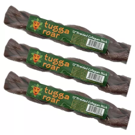 Tugga Roar 6" Collagen Stick Dog Treat 3 Pack. Dog Bones Rawhide & Rawhide Alternative