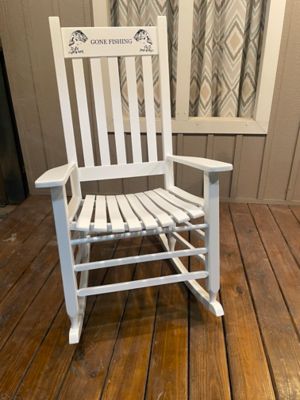 Image showing  Gone Fishing Adult Slat Rocking Chair