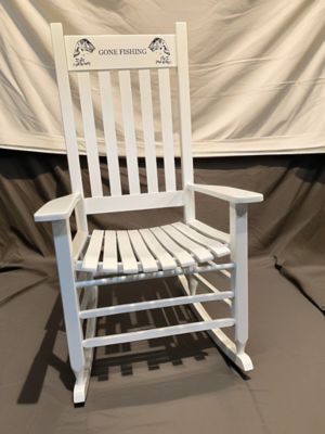 Image showing  Gone Fishing Adult Slat Rocking Chair