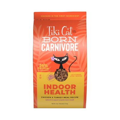 Tiki Cat Born Carnivore Indoor Health Dry Cat Food, Chicken & Turkey Meal, 6 lb. Bag