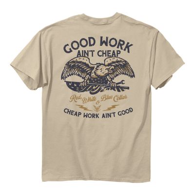JedCo Men s Red, White and Blue Collar Good Work T-Shirt