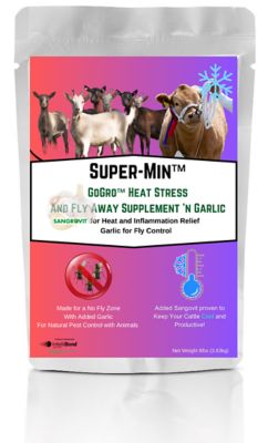 Super-Min Heat Stress and Fly Away Supplement with Garlic Pouch, 8 lb.