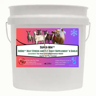 Super-Min Heat Stress and Fly Away Supplement with Garlic Economy Pail, 20 lb.