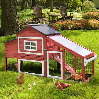 Image showing  Wooden Chicken Coop with Wheels, 1 to 2 Hen Capacity