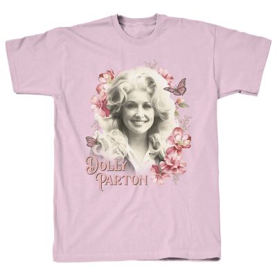 Dolly Parton Wild Rose Short Sleeve Graphic T-Shirt, M,Light Pink at ...