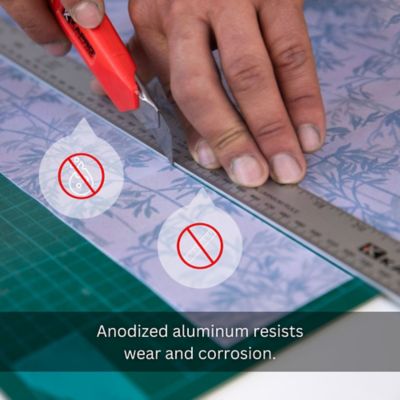 Image showing  Kapro 306 Aluminum Ruler - Conversion Tables -1/16 & mm - 12 Inch