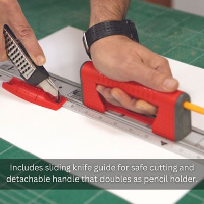 Image showing  Kapro 314-90 Set & Match Ruler System - T-Square Head Handle & Knife Guide Accessories Included - 48 Inch