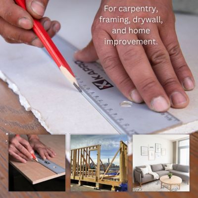 Image showing  Kapro 308 Aluminum Straight Edge Ruler - 1/8 & 1/16 in. Increments - 48 Inch