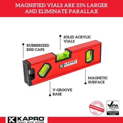 Image showing  Kapro 771 TWIN - Magnetic Heavy Duty Toolbox Level - 8 Inch