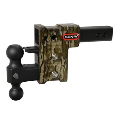 GEN-Y Hitch Mossy Oak MEGA-DUTY 2 Shank 5 Drop 1.5K TW 10K Hitch ONLY - Bottomland Camo Hydro Dipped