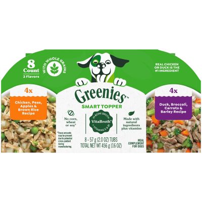 Greenies Smart Topper Chicken with Peas & Duck Variety Pack Wet Dog Food Topper, 2 oz. Tray and Case of 8