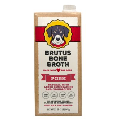 Brutus Bone Broth Pork Hip & Joint Dog Food Topper for Dogs, 32 oz.