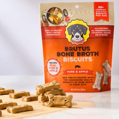 Image showing 5 th Brutus Bone Broth Pork & Apple Dog Biscuits, 8 oz.