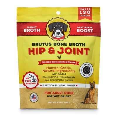 Brutus Bone Broth Instant Chicken Hip & Joint Powder Dog Food Topper for Dogs, 3.5 oz.