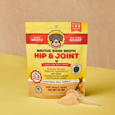 Image showing 5 th Brutus Bone Broth Instant Chicken Hip & Joint Powder Dog Food Topper for Dogs, 3.5 oz.