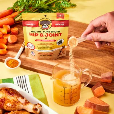 Image showing 6 th Brutus Bone Broth Instant Chicken Hip & Joint Powder Dog Food Topper for Dogs, 3.5 oz.