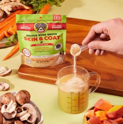 Image showing 5 th Brutus Bone Broth Instant Salmon Skin & Coat Powder Dog Food Topper for Dogs, 3.5 oz.