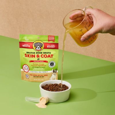 Image showing 6 th Brutus Bone Broth Instant Salmon Skin & Coat Powder Dog Food Topper for Dogs, 3.5 oz.
