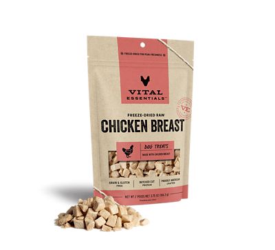 Vital Essentials Freeze Dried Raw Chicken Breast Dog Treats, 3.75 oz.