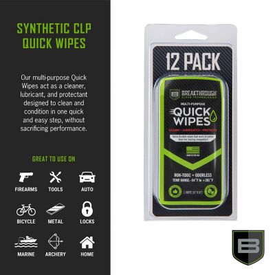 Image showing  Multi-Purpose CLP Quick Wipes, 5 in. x 6 in., 12 pk.