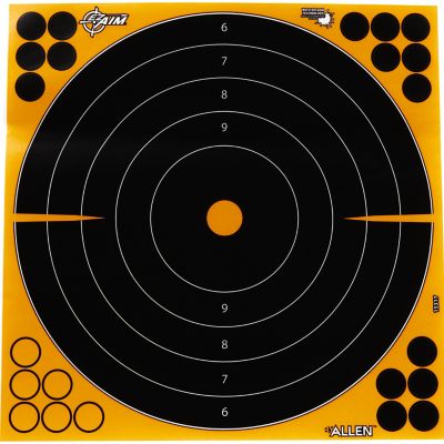 EZ Aim Splash Reactive Adhesive Paper Shooting Targets, Bullseye, Peel Away Target Pad, 12 in. Square, 25 pk., Black and Orange