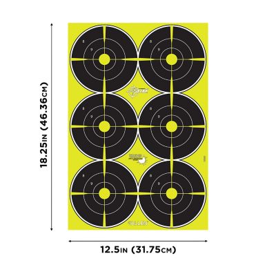 EZ Aim Splash Reactive Paper Shooting Targets, Bullseye, 6 Targets per Sheet, 12.5 W x 18.25 H in., 100 pk.