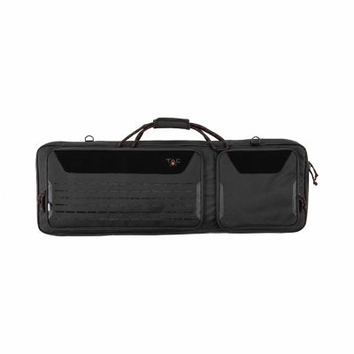 Tac-Six 38 in. Lockable Squad Tactical Gun Case, Laser Cut Molle Front, Black