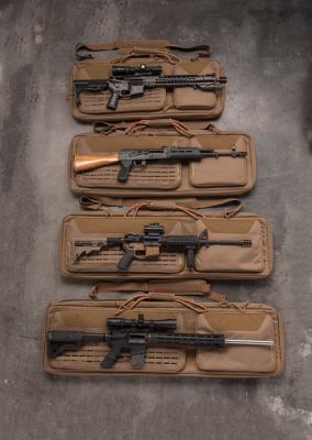 Image showing  42 in. Lockable Squad Tactical Gun Case, Laser Cut MOLLE Front, Coyote