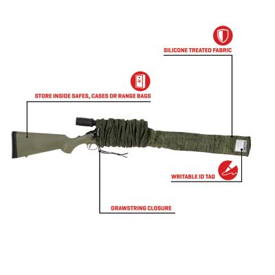 Image showing  52 in. Rifle/Shotgun Gun Sock with Writeable ID Label, Green