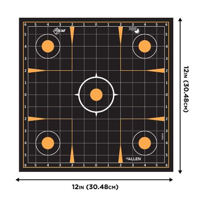 Image showing  Splash Reactive Adhesive Paper Shooting Targets, Sight In Grid, 12 in. Square, 10 pk., Black and Orange