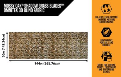 Image showing  3D Leafy Omnitex By Allen, 12 ft. x 56 in., Mossy Oak Shadow Grass Blades